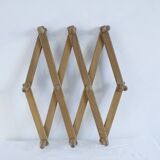 Vintage pine accordion coat rack