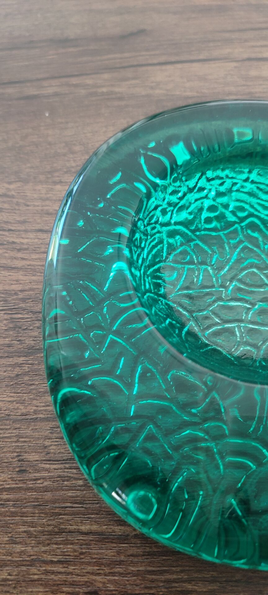 Kosta Boda art ashtray solid glass emerald circa 1970