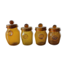 Set of 4 Biot honey yellow glass jars