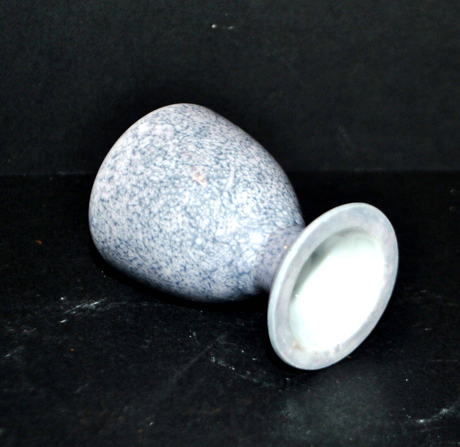 Vintage iridescent gray porcelain egg cup