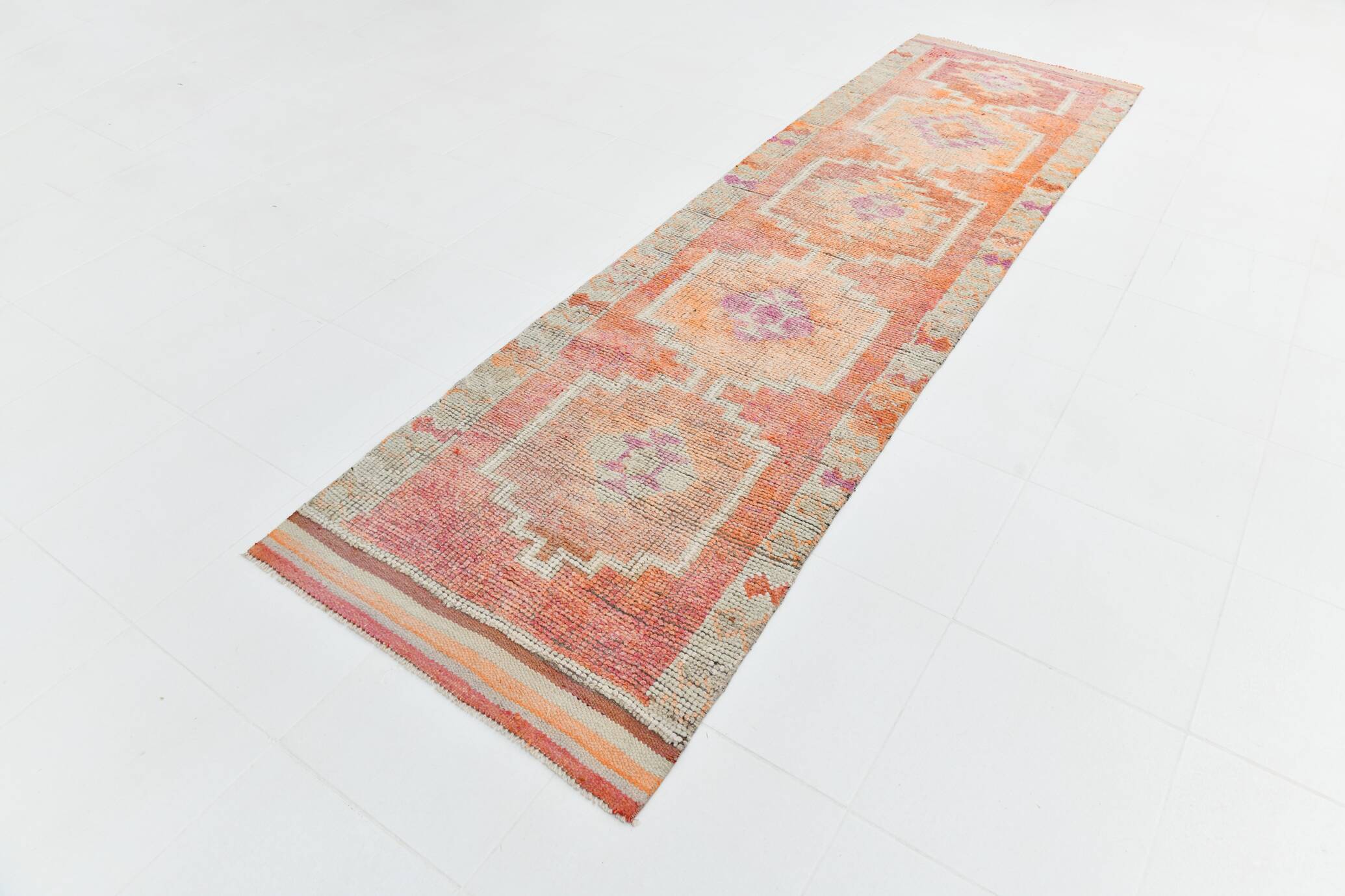 Tapis turc pastel doux, 91 x 313 cm