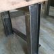 Ancien établi plateau bois piétement UPN