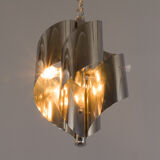Chrome spiral pendant lamp