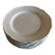 Set of 7 Mougins plates in white enamelled clay with gadroons