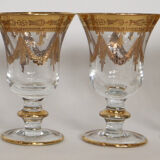 Service 12 glasses decoration engraved gold border