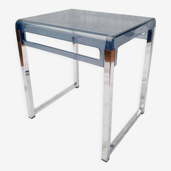 Plexi and chromed metal side table 70
