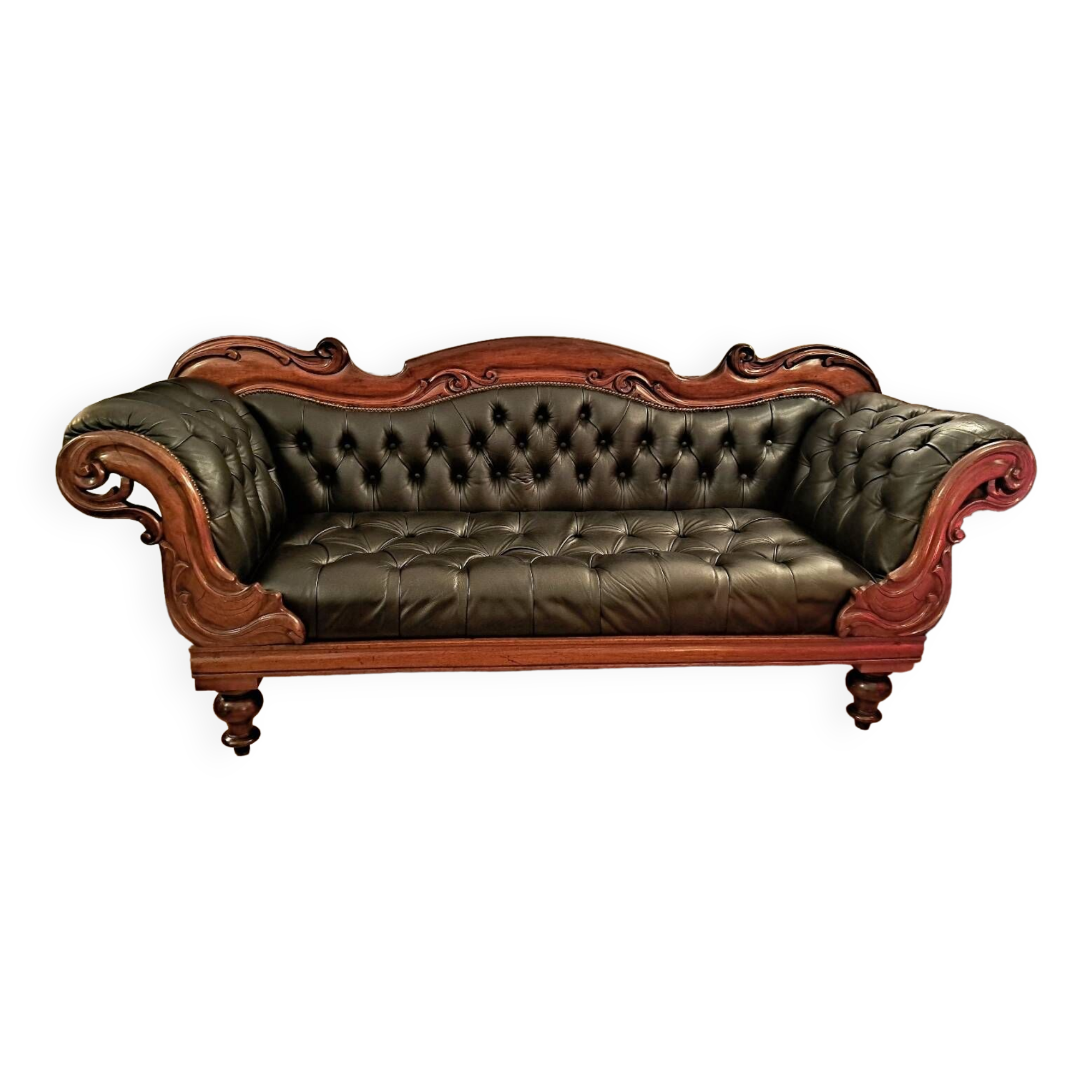 19th century Indo English Chesterfield sofa