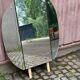 Coiffeuse scandinave en bois des années 50 avec miroir triptyque
