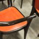 Table and 6 armchairs Baumann Diese, design Pagnon Pelhaître, Wenge color and red,
