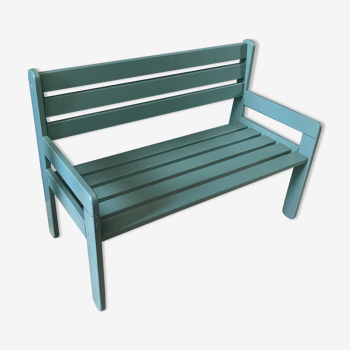 Slatted bench bluish green for children