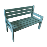 Slatted bench bluish green for children