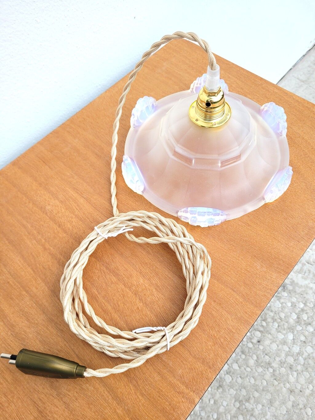 Lampe baladeuse Art déco en verre iridescent