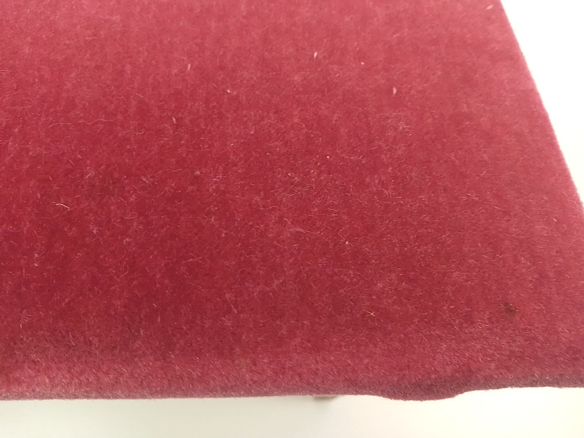Footrests in wood and pink velvet