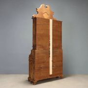 Antique trumeau in walnut and walnut burl, Italy, early 20th century.
