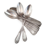 Set of 12 old silver-plated soup spoons