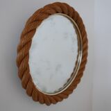 Rope work circular mid-century mirror