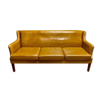 Scandinavian design leather sofa 1950