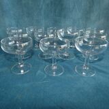 12 champagne glasses in crystal art deco circa 1930
