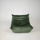 Togo set of armchair and pouf in moss velvet