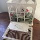 Wood and iron bird cage.