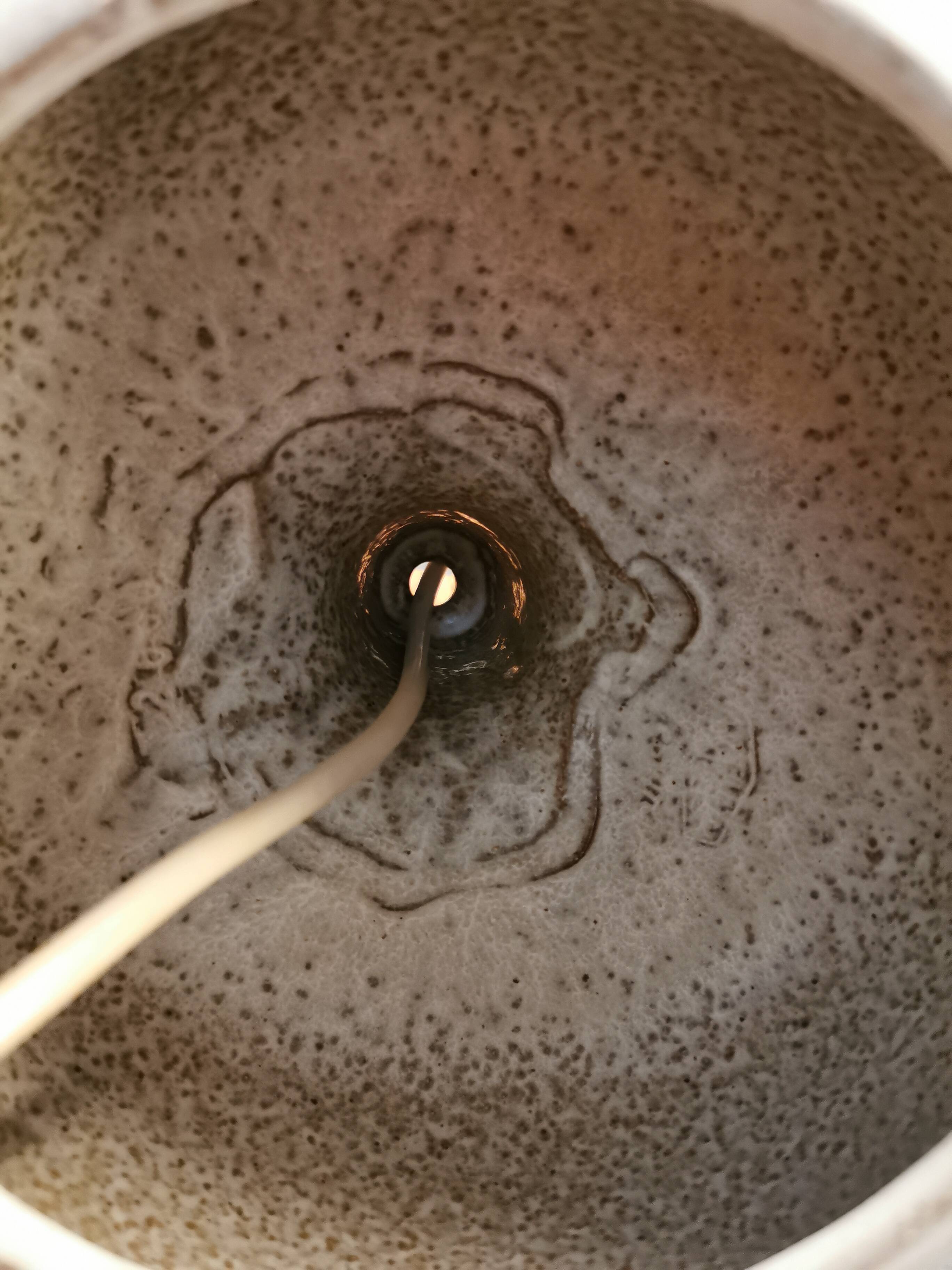 Small ceramic hanging lamp, by Danish Axel Larsen for his own company Axella,stamped inside the lamp