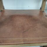 Pair of Spanish vintage leather armchairs 1920/1930