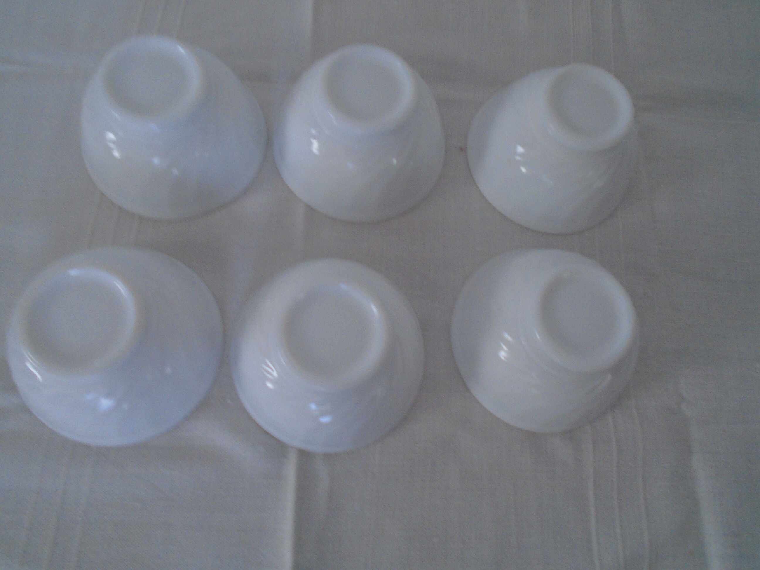 6 white bowls with arcopal twists france