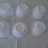 6 white bowls with arcopal twists france