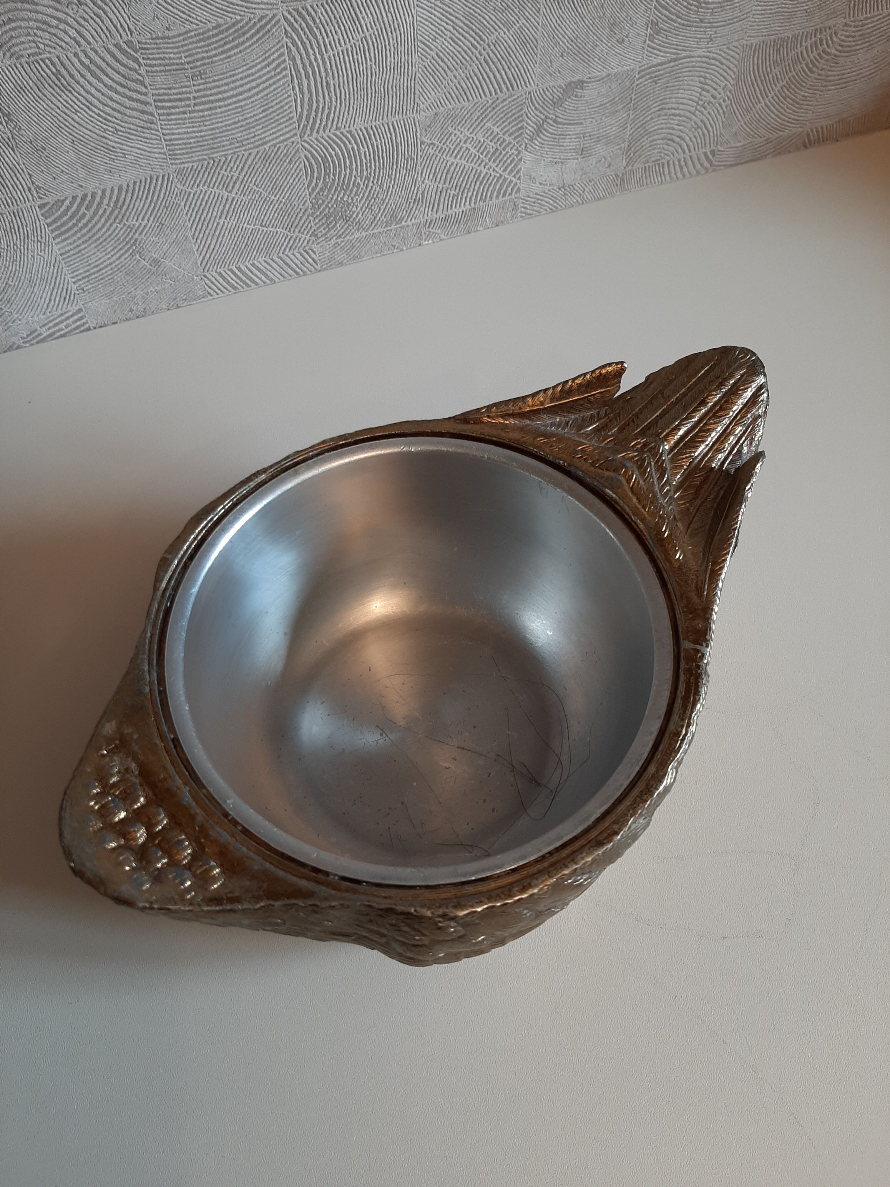 Mauro Manetti Italy gold metal ice bucket