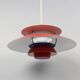 Suspension PH 5 rouge par Poul Henningsen pour Louis Poulsen, Danemark, années 80
