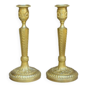 paire de bougeoirs en - bronze