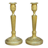 Pair of 19th century gilt bronze candlesticks