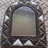 Small Moroccan mirror gilded brass 12x14cm