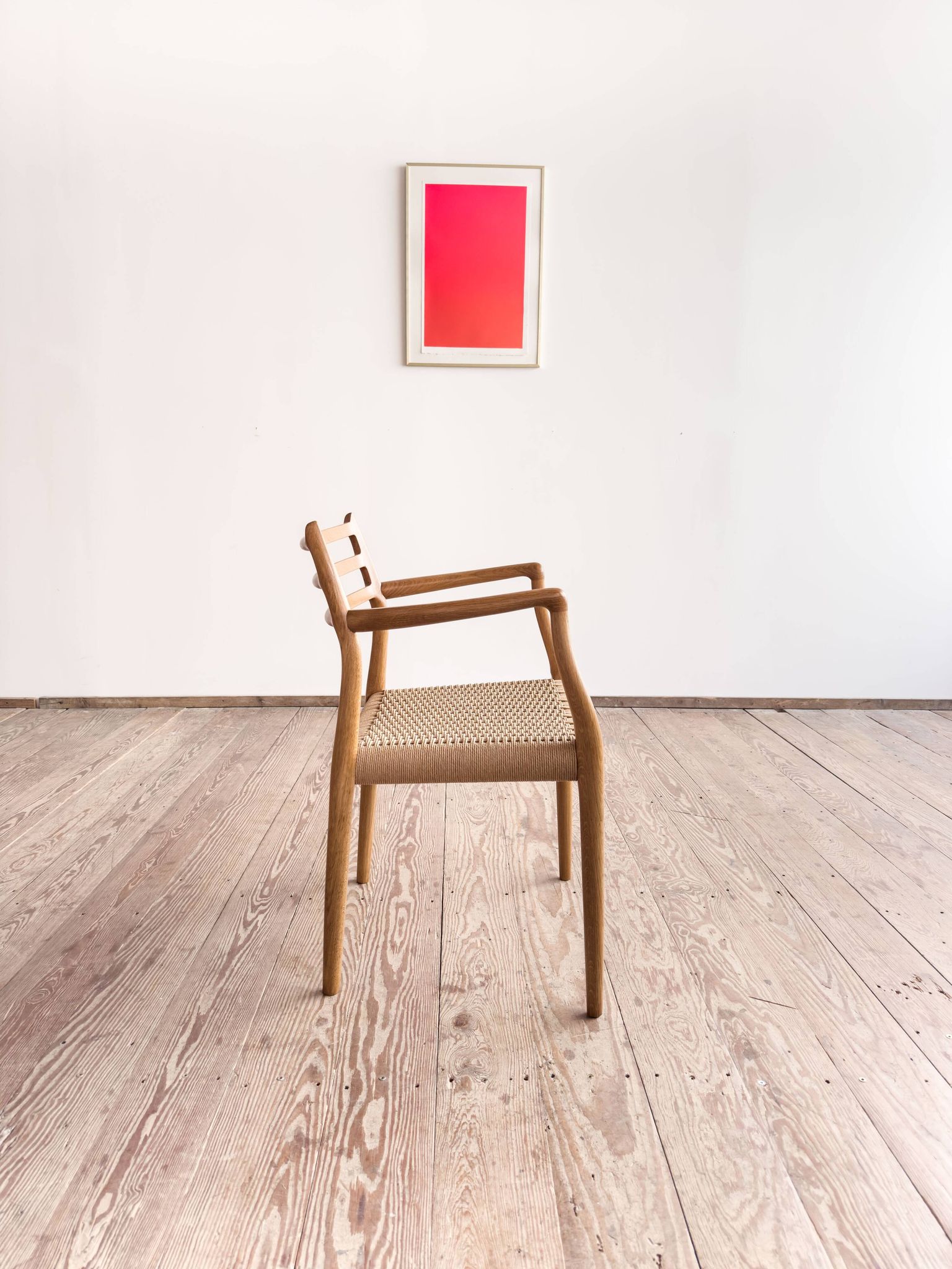 Fauteuil rare modèle 62 par Niels O. Møller en chêne, Danemark