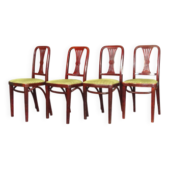 Lot de 4 chaises Art-déco par Thonet, N°A78, vers 1930