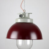 Vintage burgundy big industrial hanging light from TEP