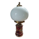 Lampe salle salon verre rouge opaline blanc