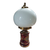 Living room lamp red glass opaline white