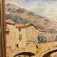 Ancient painting, landscape, escarene bridge, signed Joseph Vernay (1864-1950)