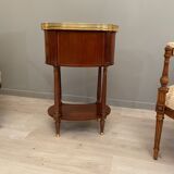 Chiffonniere table shaped drum in mahogany style louis xvi