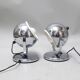 Pair of chrome ball lamps from the 1960s.