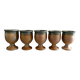 5 cups in blue/green glazed stoneware 70s