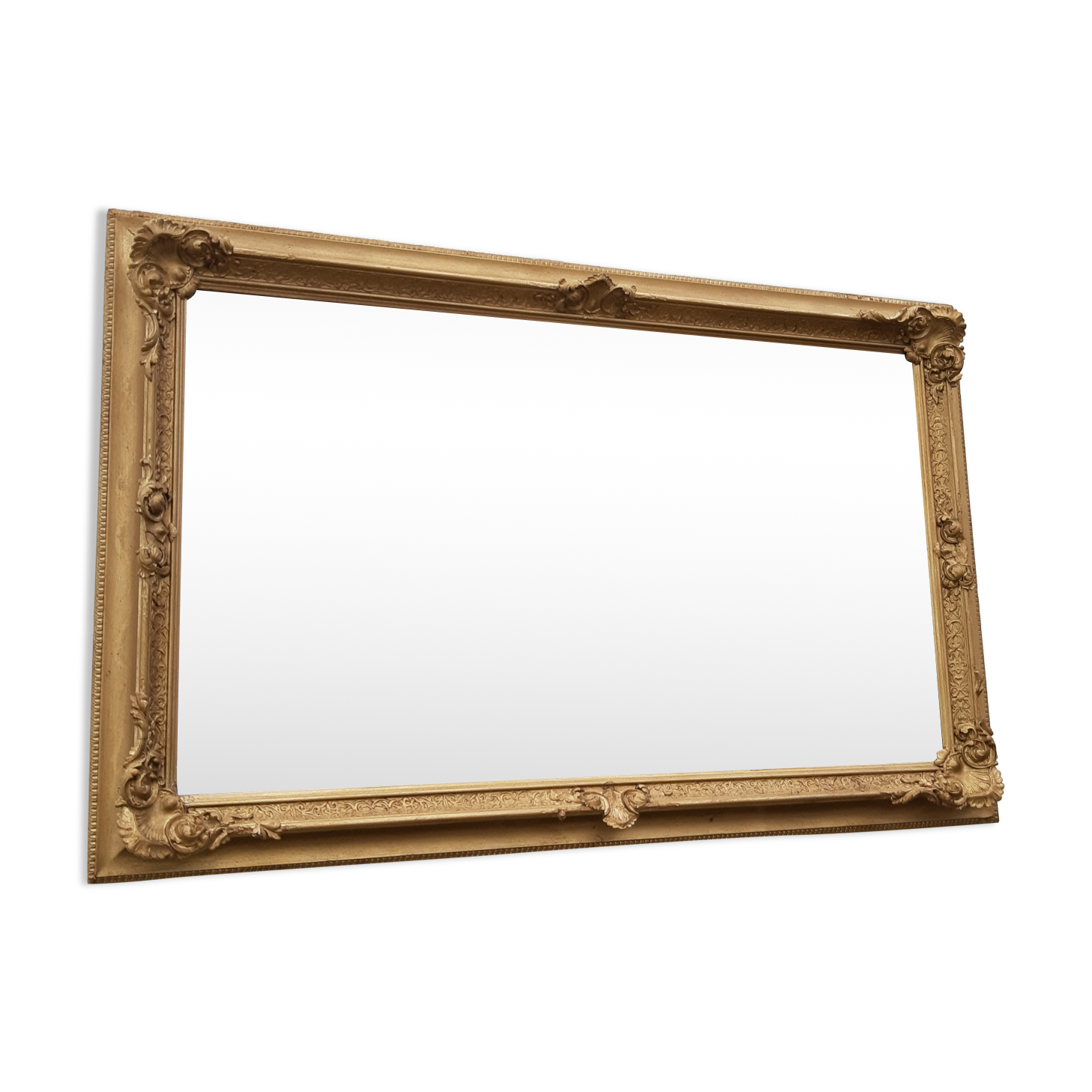 Mirror wood and stuk gilded 19th 94x60cm