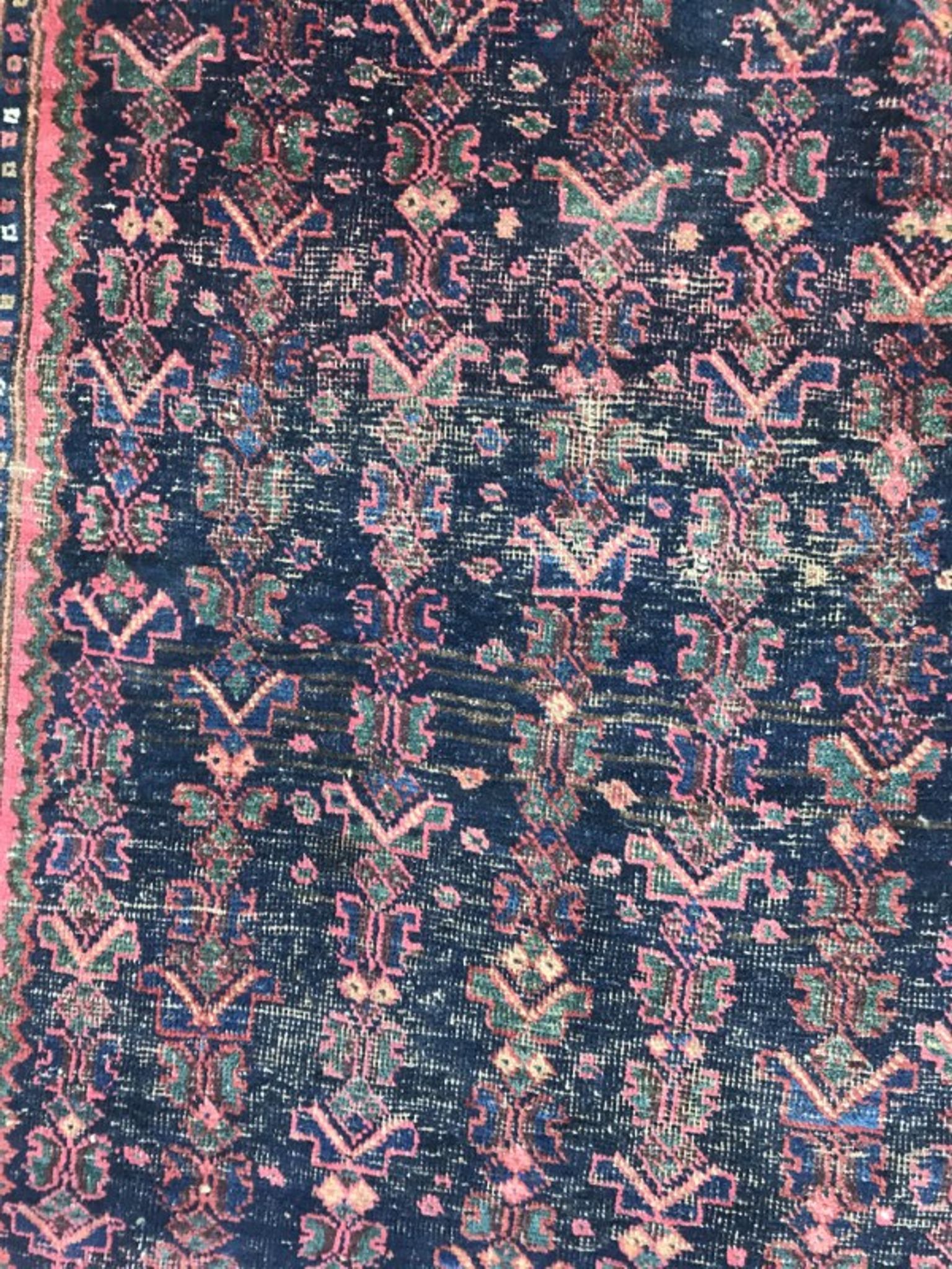 Carpet old Persian Bijar 19th century handmade 110 X 189 CM