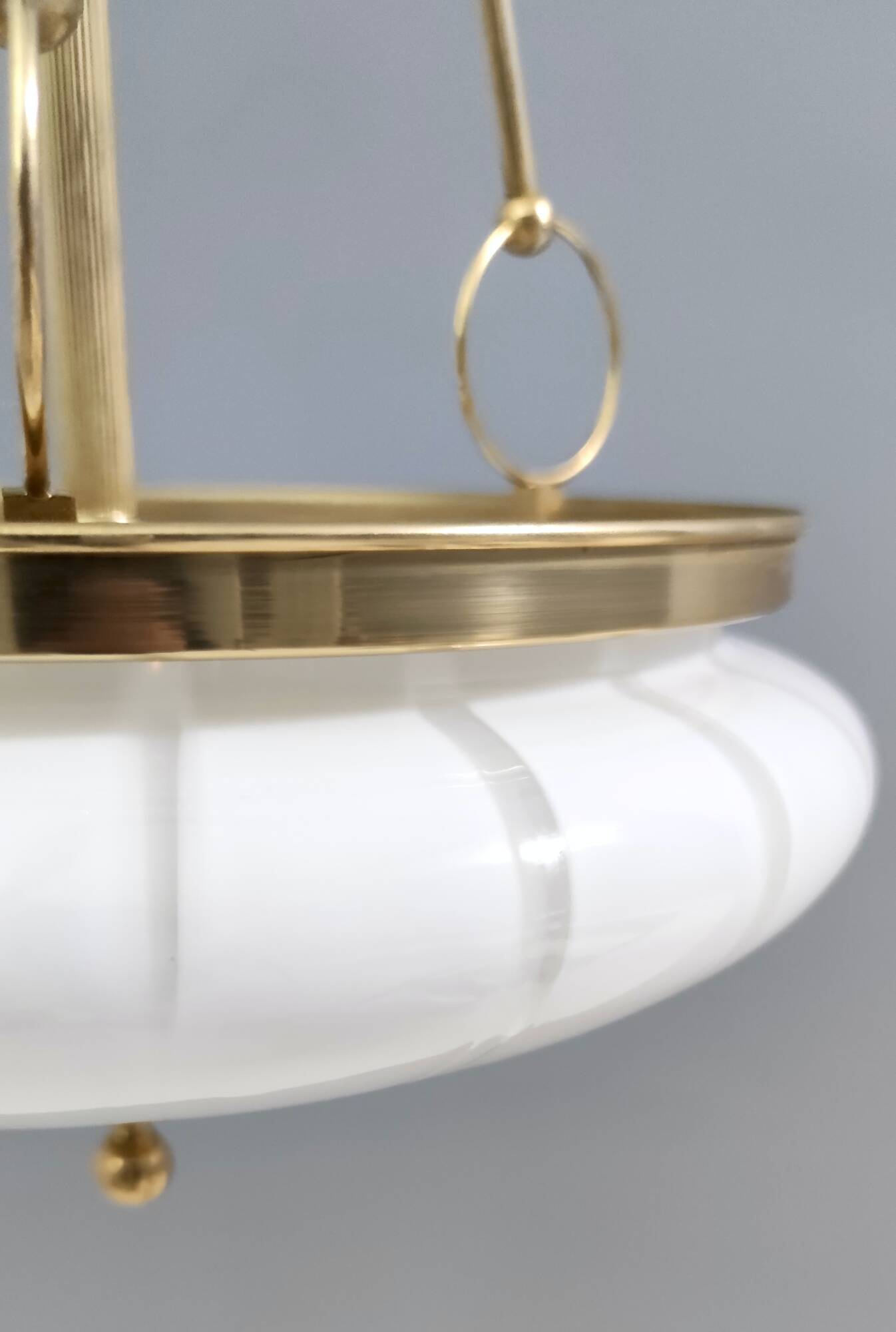 Vintage Murano Glass and Brass Ceiling Light in Neoclassical Style, Italy