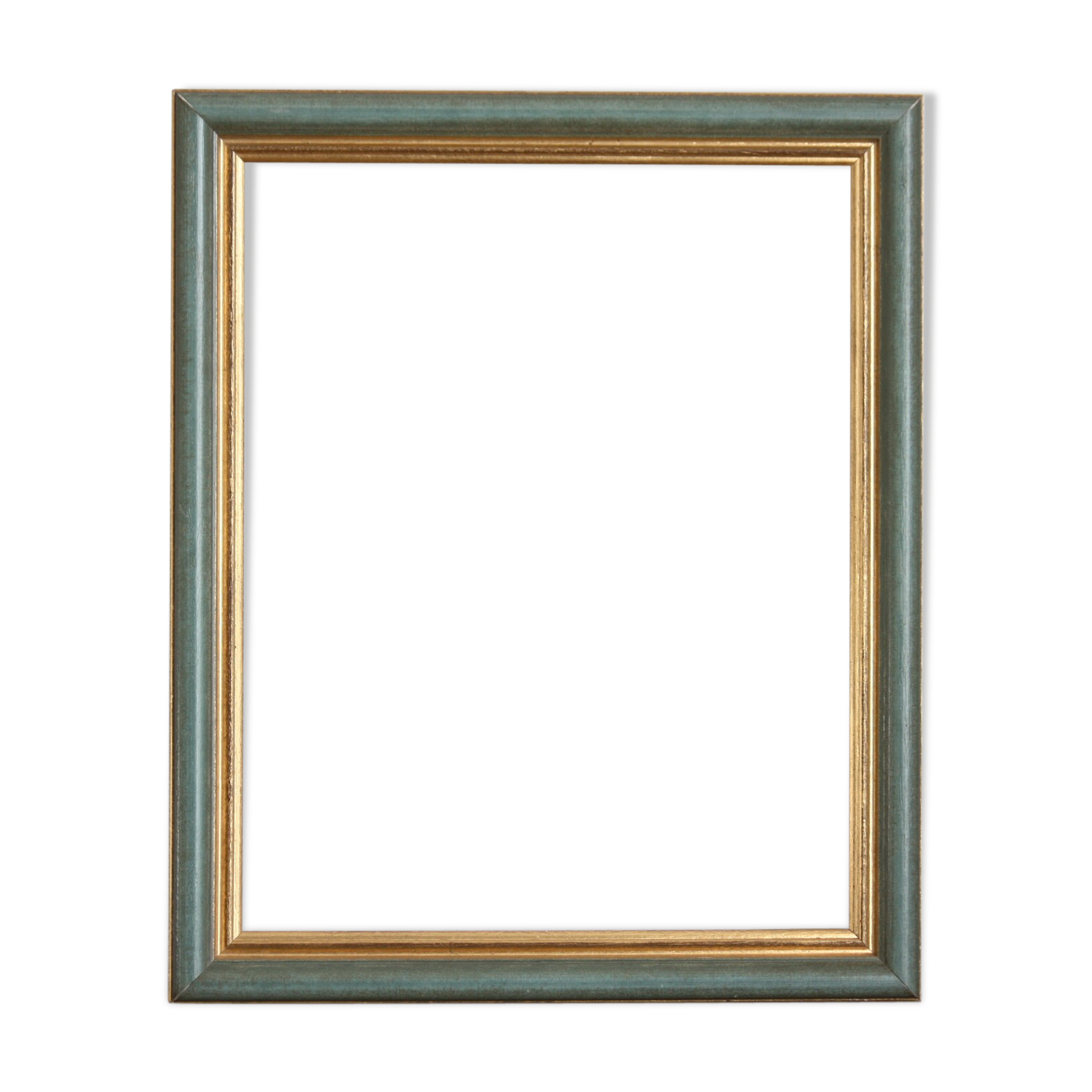 Frame in gilded and green wood