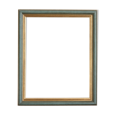 Frame in gilded and green wood