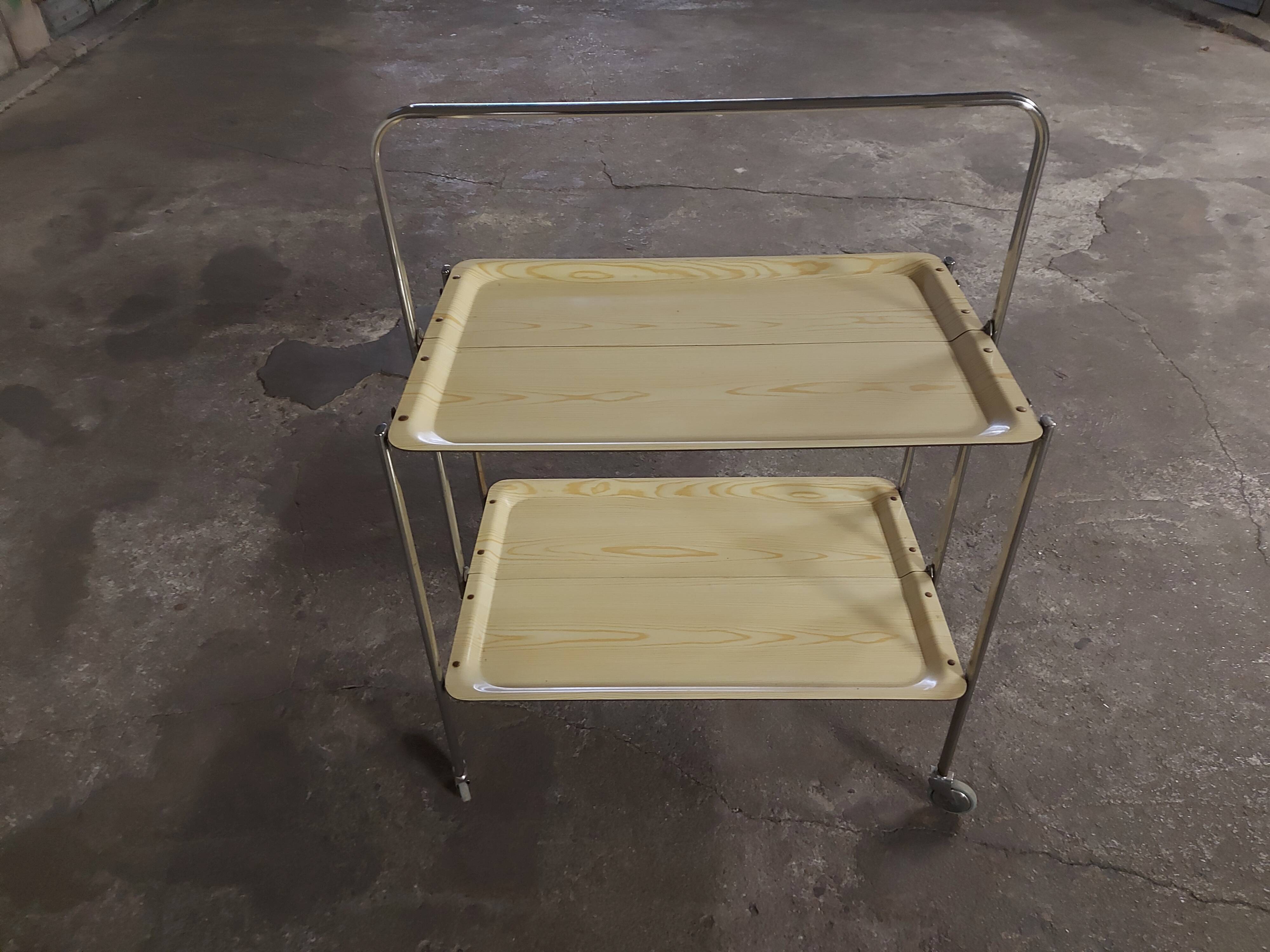 Italian vintage 70's foldable rolling service, speedy