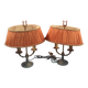 Pair of Bouillote lamp, lampshade to restore H 35 cm