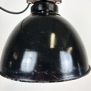 Industrial Bauhaus Black Enamel Pendant Lamp, 1930s